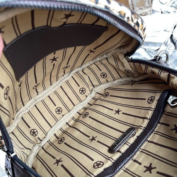 Montana West Signature Monogram Hair Calf Collection Circle Bag/ Crossbody - Picture 6 of 8